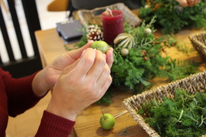 「クリスマスキャンドルアレンジ」づくり教室