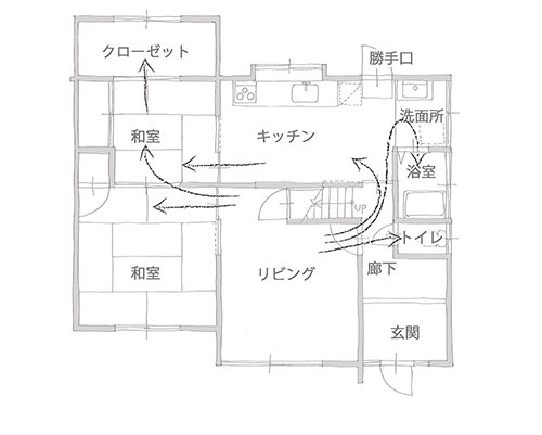 before：動線・平面図（東郷町 リノベーション O様邸）