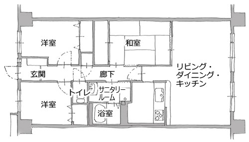 名古屋市マンション リノベーション。平面図：before