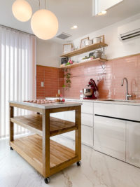 ナラ材の造作ワゴン