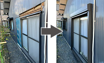 雨戸からシャッターへの取り替え工事